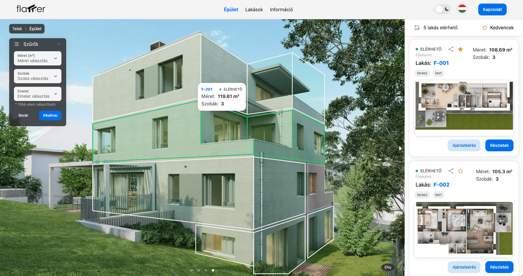 Flatter Kliens App Demo Kép